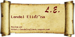 Lendel Eliána névjegykártya